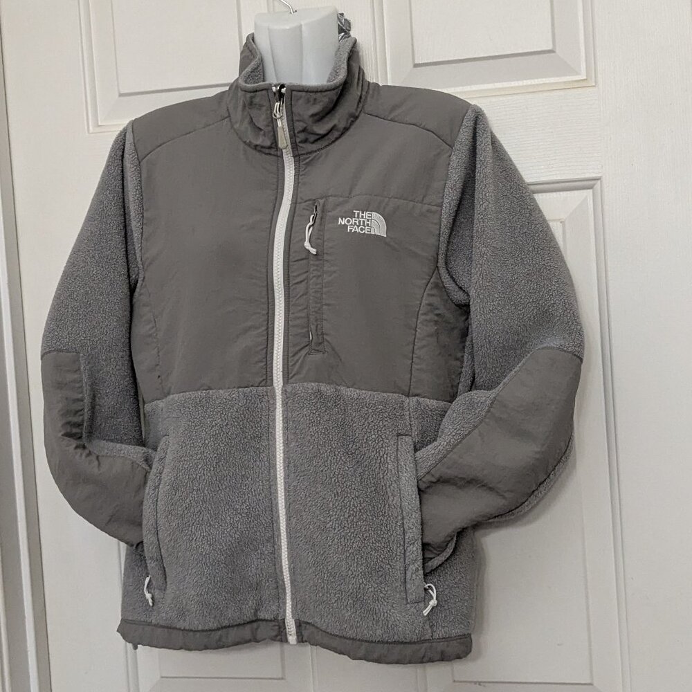 The North Face Women's S Fleece Jacket Full Zip Mock Neck Outdoor Polartech Gray - Picture 2 of 12